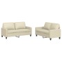 Juego de sofás con cojines 2 piezas cuero sintético crema de , Sofás - Ref: Foro24-3201409, Precio: 430,40 €, Descuento: %