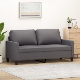 Sofá de 2 plazas de cuero sintético gris 140 cm de , Sofás - Ref: Foro24-359139, Precio: 211,94 €, Descuento: %
