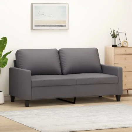 Sofá de 2 plazas de cuero sintético gris 140 cm de , Sofás - Ref: Foro24-359139, Precio: 208,00 €, Descuento: %