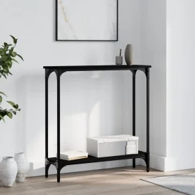 Schwarzer Konsolentisch aus Holzwerkstoff, 75 x 22,5 x 75 cm von , Seitentische - Ref: Foro24-834020, Preis: 35,21 €, Rabatt: %