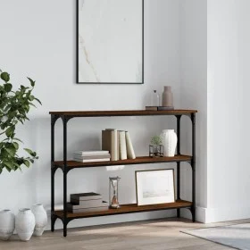 Mesa consola madera de ingeniería marrón roble 100x22,5x75 cm de , Mesas auxiliares - Ref: Foro24-834029, Precio: 49,34 €, De...
