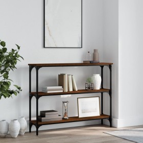 Mesa consola madera de ingeniería marrón roble 100x22,5x75 cm de , Mesas auxiliares - Ref: Foro24-834029, Precio: 50,89 €, De...