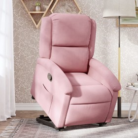 Sillón reclinable elevable terciopelo rosa en Sillones | Comprar online en Foru.es