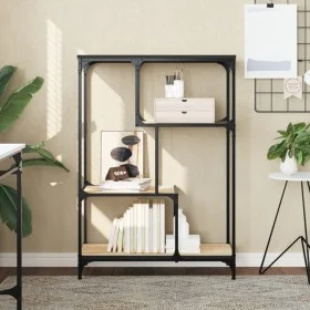 Estantería madera de ingeniería acero roble Sonoma 81x36x115 cm de , Librerías y estanterías - Ref: Foro24-835405, Precio: 48...