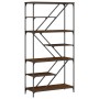 Estantería madera de ingeniería acero roble marrón 91x36x176 cm de , Librerías y estanterías - Ref: Foro24-835418, Precio: 68...