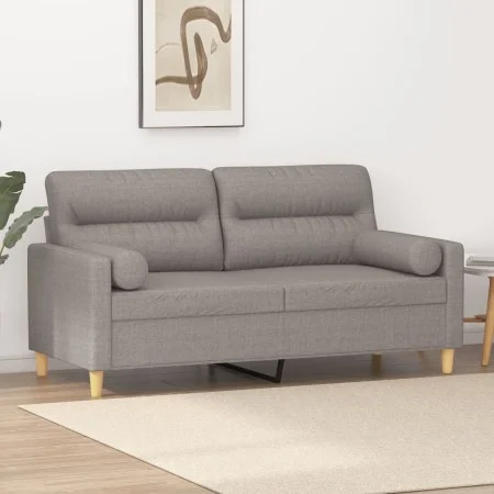 Sofá de 2 plazas con cojines tela gris taupe 140 cm de , Sofás - Ref: Foro24-3200828, Precio: 220,80 €, Descuento: %