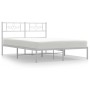 Estructura de cama de metal con cabecero blanca 120x200 cm de , Camas y somieres - Ref: Foro24-355314, Precio: 96,85 €, Descu...