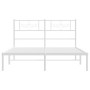 Estructura de cama de metal con cabecero blanca 120x200 cm de , Camas y somieres - Ref: Foro24-355314, Precio: 96,85 €, Descu...