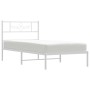 Estructura de cama de metal con cabecero blanco 90x200 cm de , Camas y somieres - Ref: Foro24-355309, Precio: 70,02 €, Descue...