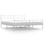 Estructura cama metal con cabecero y pie cama blanco 193x203 cm de , Camas y somieres - Ref: Foro24-355340, Precio: 127,46 €,...