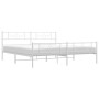 Estructura cama metal con cabecero y pie cama blanco 193x203 cm de , Camas y somieres - Ref: Foro24-355340, Precio: 127,46 €,...