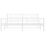 Estructura cama metal con cabecero y pie cama blanco 193x203 cm de , Camas y somieres - Ref: Foro24-355340, Precio: 127,46 €,...