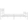 Estructura cama metal con cabecero y pie cama blanco 193x203 cm de , Camas y somieres - Ref: Foro24-355340, Precio: 127,46 €,...