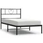 Bed frame with black metal headboard 107x203 cm by , Beds and slatted bases - Ref: Foro24-355459, Price: 66,86 €, Discount: %