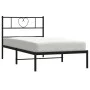 Bed frame with black metal headboard 107x203 cm by , Beds and slatted bases - Ref: Foro24-355459, Price: 66,86 €, Discount: %