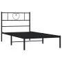 Bed frame with black metal headboard 107x203 cm by , Beds and slatted bases - Ref: Foro24-355459, Price: 66,86 €, Discount: %