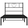 Bed frame with black metal headboard 107x203 cm by , Beds and slatted bases - Ref: Foro24-355459, Price: 66,86 €, Discount: %
