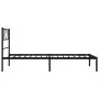 Bed frame with black metal headboard 107x203 cm by , Beds and slatted bases - Ref: Foro24-355459, Price: 66,86 €, Discount: %