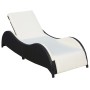 Tumbona con cojín ratán sintético negro de vidaXL, Tumbonas - Ref: Foro24-41975, Precio: 213,90 €, Descuento: %