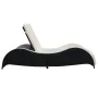 Tumbona con cojín ratán sintético negro de vidaXL, Tumbonas - Ref: Foro24-41975, Precio: 211,01 €, Descuento: %