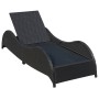 Tumbona con cojín ratán sintético negro de vidaXL, Tumbonas - Ref: Foro24-41975, Precio: 213,90 €, Descuento: %