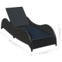 Tumbona con cojín ratán sintético negro de vidaXL, Tumbonas - Ref: Foro24-41975, Precio: 213,90 €, Descuento: %