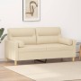 Sofá de 2 plazas con cojines tela color crema 140 cm de , Sofás - Ref: Foro24-3200823, Precio: 226,94 €, Descuento: %