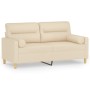 Sofá de 2 plazas con cojines tela color crema 140 cm de , Sofás - Ref: Foro24-3200823, Precio: 226,94 €, Descuento: %