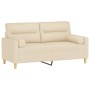 Sofá de 2 plazas con cojines tela color crema 140 cm de , Sofás - Ref: Foro24-3200823, Precio: 226,94 €, Descuento: %