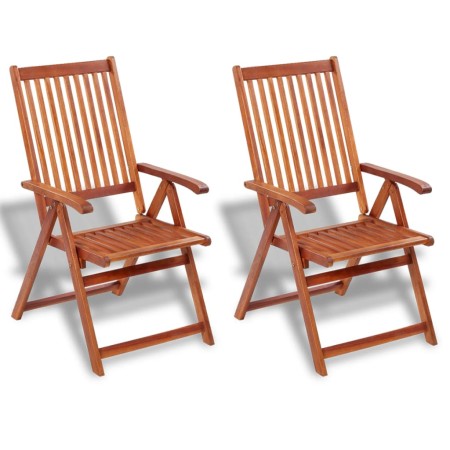 Sillas plegables de jardín 2 uds madera maciza acacia marrón de vidaXL, Sillas de jardín - Ref: Foro24-41820, Precio: 146,23 ...