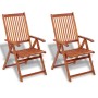 Sillas plegables de jardín 2 uds madera maciza acacia marrón de vidaXL, Sillas de jardín - Ref: Foro24-41820, Precio: 146,23 ...