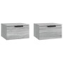 Mesita de noche de pared 2 uds color gris Sonoma 34x30x20 cm de , Taquillas y armarios de almacenamiento - Ref: Foro24-817090...