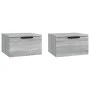 Mesita de noche de pared 2 uds color gris Sonoma 34x30x20 cm de , Taquillas y armarios de almacenamiento - Ref: Foro24-817090...
