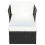 Silla de jardín con taburete poli ratán negra de vidaXL, Sillas de jardín - Ref: Foro24-41981, Precio: 151,37 €, Descuento: %
