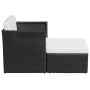 Silla de jardín con taburete poli ratán negra de vidaXL, Sillas de jardín - Ref: Foro24-41981, Precio: 151,37 €, Descuento: %