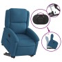 Sillón reclinable elevable de terciopelo azul en Sillones | Comprar online en Foru.es