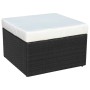 Silla de jardín con taburete poli ratán negra de vidaXL, Sillas de jardín - Ref: Foro24-41981, Precio: 151,37 €, Descuento: %