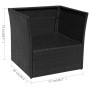 Silla de jardín con taburete poli ratán negra de vidaXL, Sillas de jardín - Ref: Foro24-41981, Precio: 151,37 €, Descuento: %