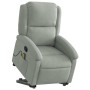 Sillón reclinable de masaje elevable terciopelo gris claro en Sillones | Comprar online en Foru.es