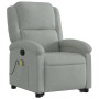 Sillón reclinable de masaje elevable terciopelo gris claro en Sillones | Comprar online en Foru.es