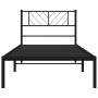 Estructura de cama con cabecero metal negro 90x200 cm de , Camas y somieres - Ref: Foro24-372172, Precio: 65,06 €, Descuento: %
