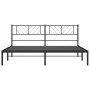 Estructura de cama con cabecero metal negro 193x203 cm de , Camas y somieres - Ref: Foro24-372185, Precio: 104,93 €, Descuent...