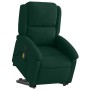 Sillón reclinable de masaje elevable terciopelo verde oscuro en Sillones | Comprar online en Foru.es