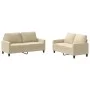 Juego de sofás con cojines 2 piezas tela crema de , Sofás - Ref: Foro24-3201446, Precio: 398,50 €, Descuento: %