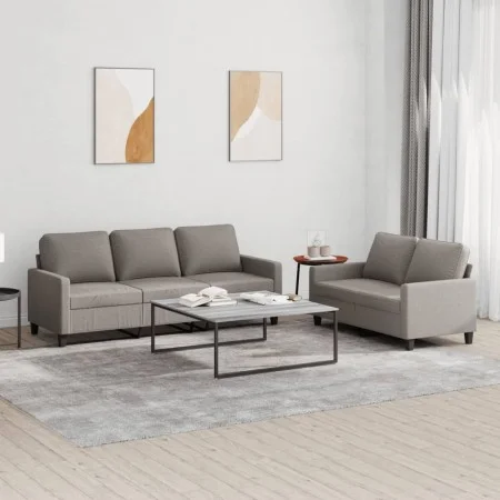 Juego de sofás con cojines 2 piezas tela gris taupe de , Sofás - Ref: Foro24-3201467, Precio: 485,43 €, Descuento: %