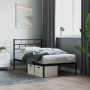 Estructura de cama con cabecero metal negro 90x190 cm de , Camas y somieres - Ref: Foro24-355651, Precio: 69,24 €, Descuento: %
