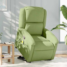 Sillón reclinable de masaje elevable terciopelo verde claro en Sillones | Comprar online en Foru.es