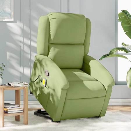 Sillón reclinable de masaje elevable terciopelo verde claro en Sillones | Comprar online en Foru.es