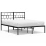 Estructura de cama con cabecero metal negro 135x190 cm de , Camas y somieres - Ref: Foro24-355658, Precio: 92,79 €, Descuento: %