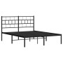 Estructura de cama con cabecero metal negro 135x190 cm de , Camas y somieres - Ref: Foro24-355658, Precio: 92,79 €, Descuento: %